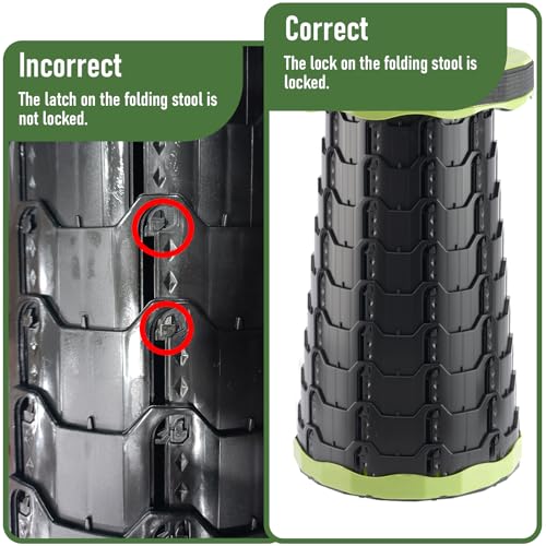Image of Doseno Upgraded Foldable Stool Thickened, Portable Collapsible Stool Retractable Stool for Fishing, Hiking Tours, BBQ, Parties, Outdoor Activities