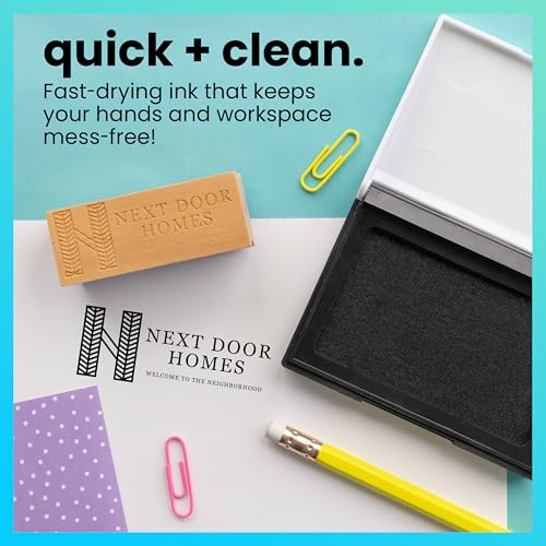 ExcelMark Ink Pad for Rubber Stamps 1-7/8"by 3-1/8"- Black