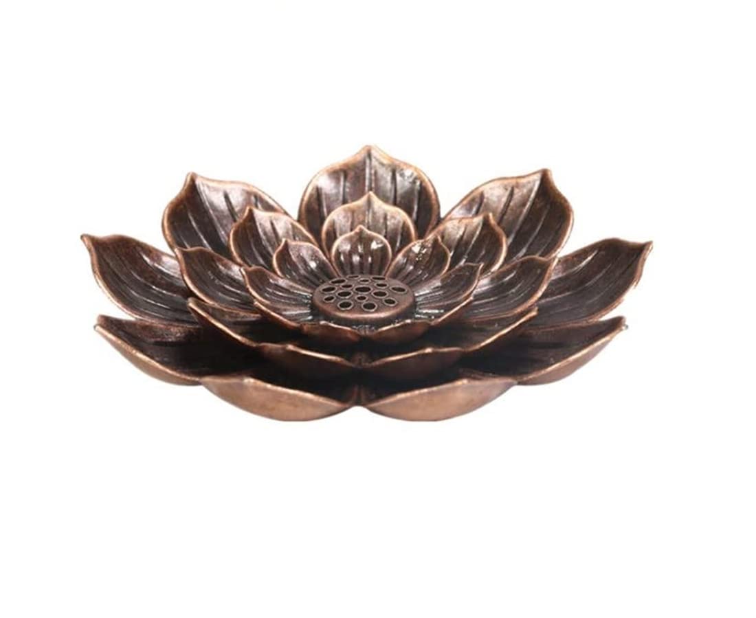 Lipiodol Color1 Lotus Brass Incense Holder,Holder Incense Holder, Cone Incense Burner Ash Catcher Incense Burner For Home Office Tea House Accessories