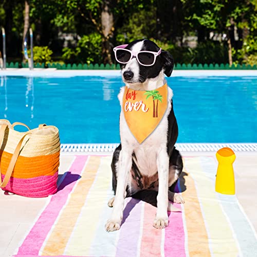 Whaline 8 Pieces Summer Dog Bandanas Hawaiian Style Dog Scarf Washable Pineapple Watermelon Fruit Pet Neckerchief Triangle Dog Bibs Assortment Puppy Kerchief Accessories For Pet Costume Supply #TOP6
