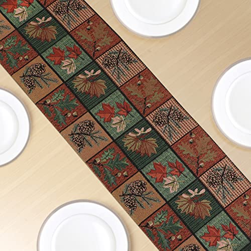 Image of HOKIPO Cotton Jacquard Dinner Table Runner 12x52 Inches (IN-531-D6, Multicolor)