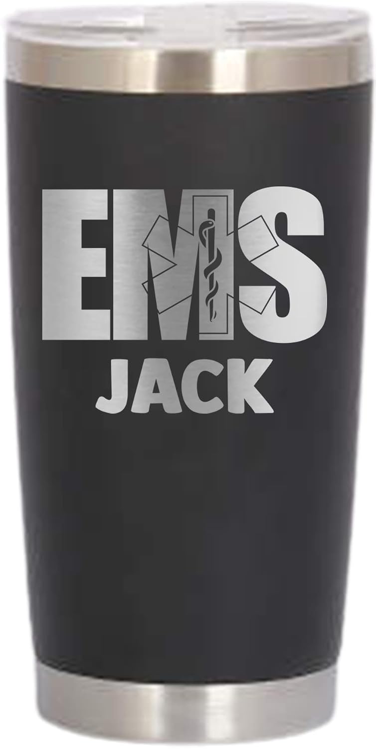 Personalized EMS Tumbler, Stainless Steel EMS Cup, EMS Tech, Appreciation Week, Technician, Emergency Medical Services Team, Gift for Her - By LegacyCuts