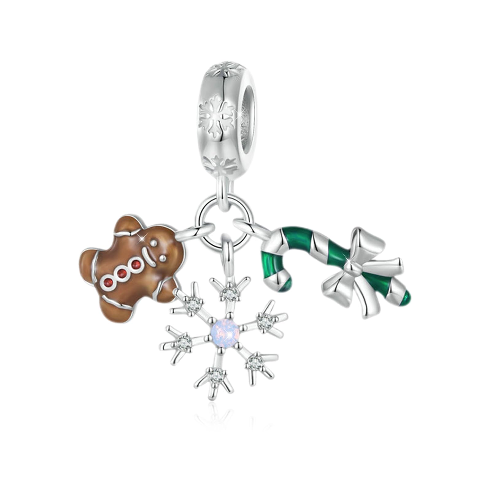 GNOCE Christmas Charm Sterling Silver Pendant Bead