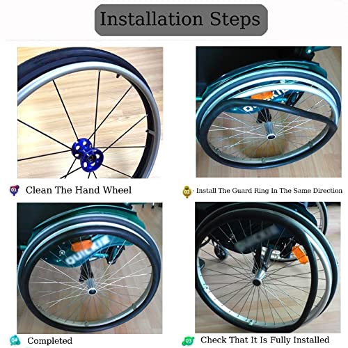 Lvqing Wheelchair Cover Wheelchair Accessories 24In/22In Wheelchair Push Rim Covers 1 Pair Non-Slip Wear-Resistant Hand Push Cover Wheelchair Rear Wheel Push Ring Protective Cover (Color : Purple24) #TOP3