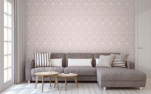 Papel de Parede, Floral com Relevo, Rosa, 1000x52 cm, Bobinex Uau