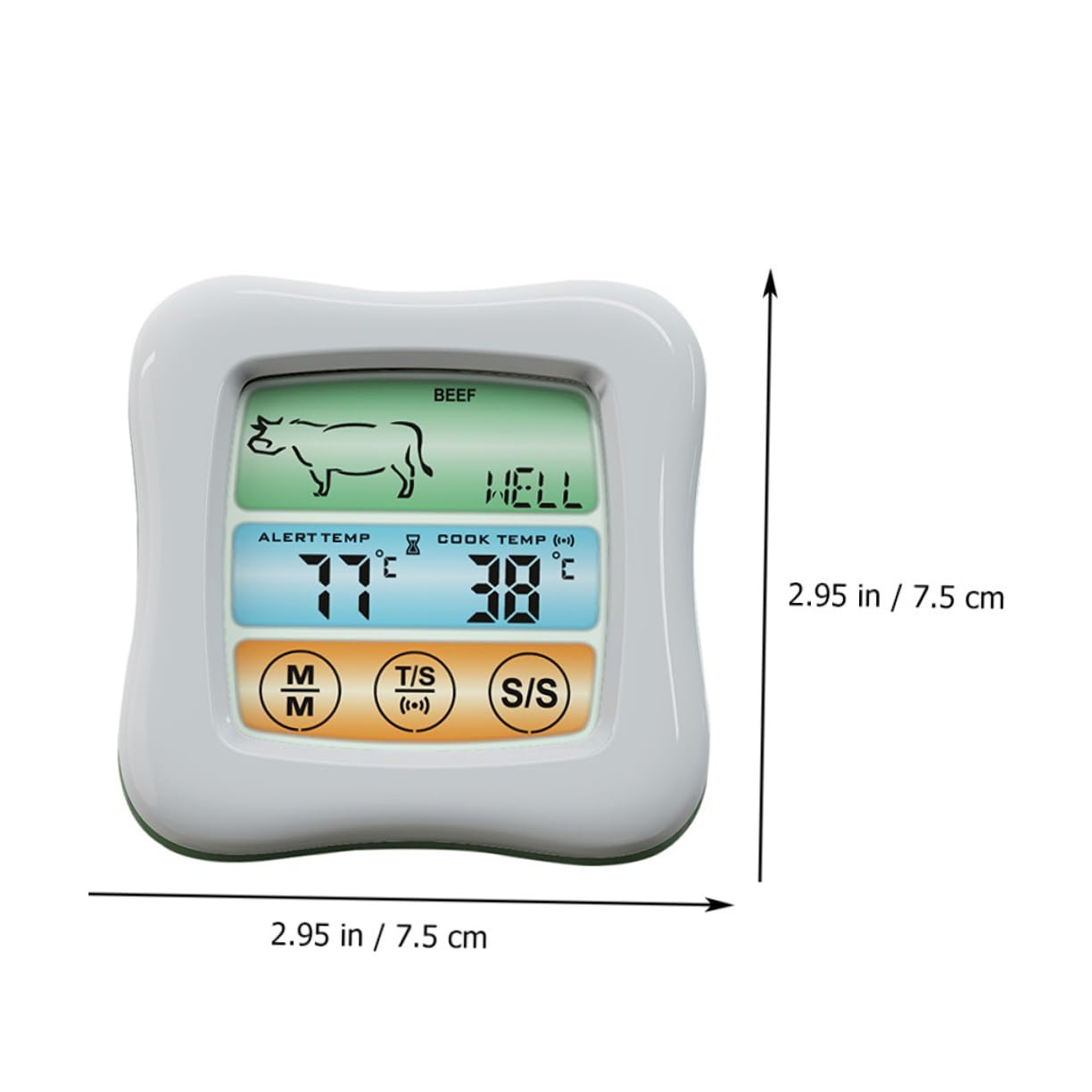 ABOOFAN Cooking Thermometer Touch Screen and Timer Thermometer for Home and BBQ Accurate Measurement White/Green No Battery Required