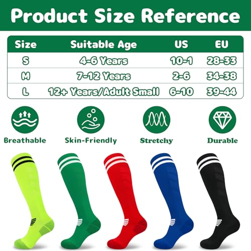 Image of Olreco Kids Soccer Socks Youth Baseball Socks Men Women Softball Sock for Girls Boys Football Sock Men Team Sports Accessory