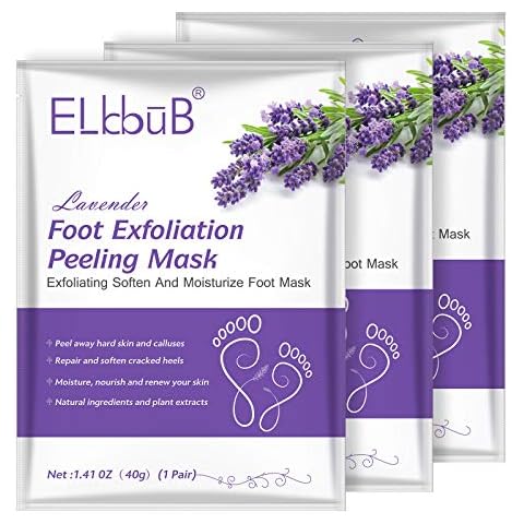 Foot Peel Mask - (3 Pack) Peeling Away Calluses and Dead Skin Cells - Exfoliating Foot Mask, Baby Soft Smooth Touch Feet-Men Women (lavender) Cover