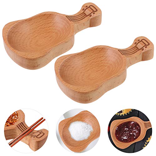 Hemoton 2 peças de tigelas de madeira para molho, pratos de tempero, pauzinhos descanso, suporte par