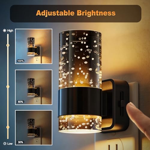 Image of JandCase Night Lights Plug into Wall, Automatic LED Night Light with 0-100LM Dimmable, 3000K Plug in Night Lights with Auto Light Sensor, for Bathroom Hallway Decor