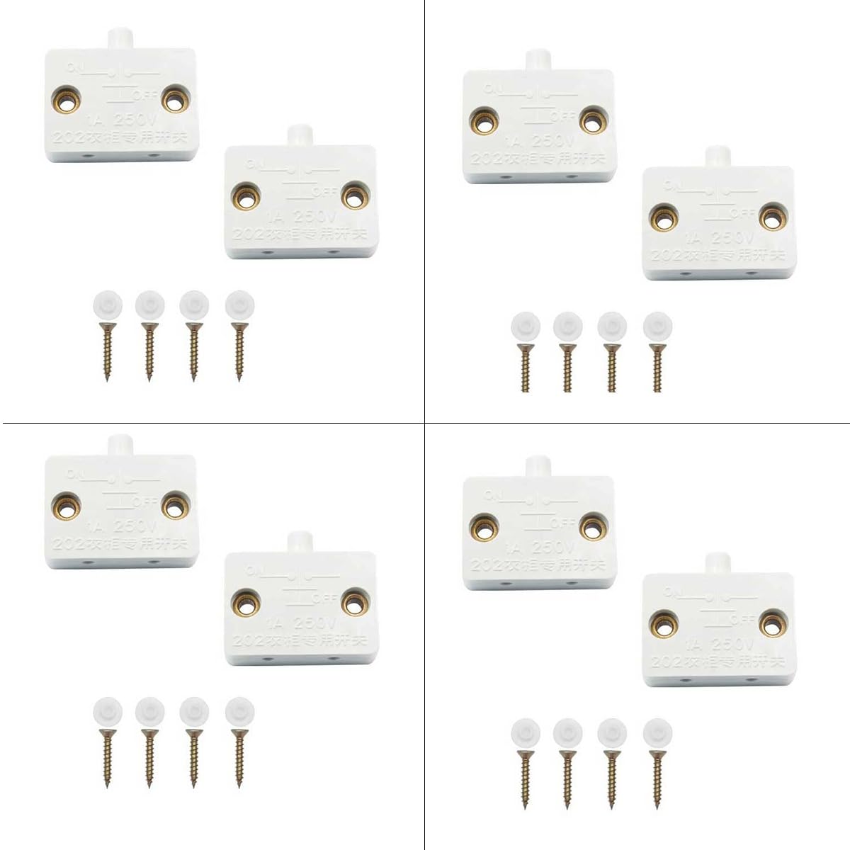 QS-WR13 Wardrobe Sensor Switch | Automatic Door-Activated Lighting | 220-240 AC Cabinet & Closet Light Controller | Set of 8