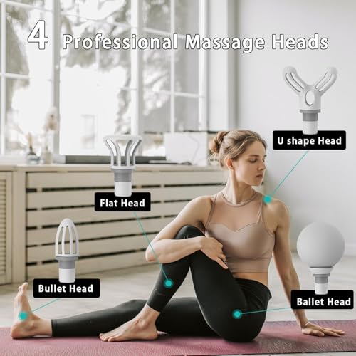 Image of Massage Gun for Deep Tissue, Muscle & Body Pain Relief | Special Body Massager for Pain Relief | Massage Gun for Back Leg & Full Body, Neck, Shoulder, Back, Foot | 4 Specialized Heads For Full Body Pain Relief (Multicolor)