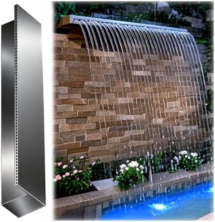 Modern Waterfall Spillway for Garden Pond - 65cm Water Curtain Outlet, Decorative Outdoor Fountain Weir Box, Ideal for Pool Overflow & Landscape Features