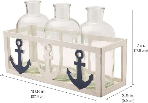 Miniatura 7 de Elements 12.6x4.53x3.94 pulgadas 3 luz vidrio y MDF Tealight lineal