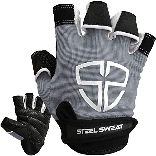 Steel Sweat Workout Gloves - Best for Gym, Weightlifting, Fitness, Training and Crossfit - Made for Men and Women who Love Weightlifting & Exercise – RUE Gray Small