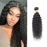 Kinky Curly Bundles Human Hair 12A Unprocessed Virgin Curly Human Hair 1 Bundle Curly Weave Remy Hair Bundles Natural Color (14')