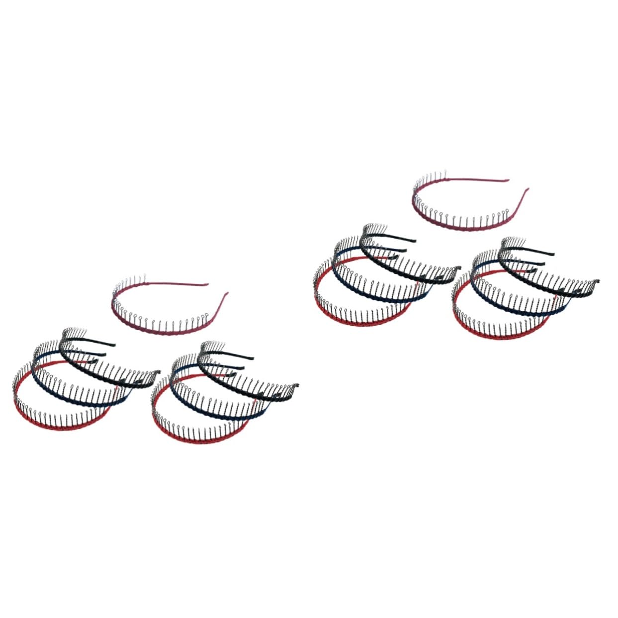 DOITOOL 14pezzi Cerchietto Antiscivolo Metallo Con Denti Lunghi Per Sport Makeup e Pulizia Viso Accessori Colorati Per Resistente e Durevole