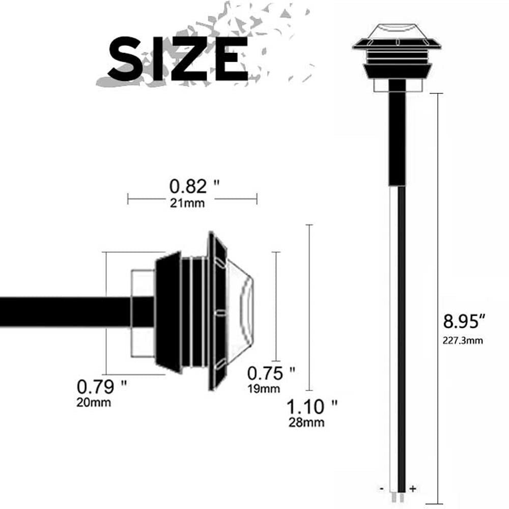 Luci Posizione LED Per Rimorchio - 20PCS Bianche 12V/24V Rotonde - Foto 4
