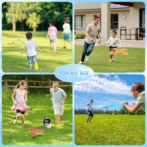 deAO 5 Stück Bumerang, Buntes Bumerang für Kinder, Wurfspiel für Kinder Boomerang, Rückkehr Boomerang-Sportspielzeug, Frisbee Ring für Anfänger und Junge Werfer