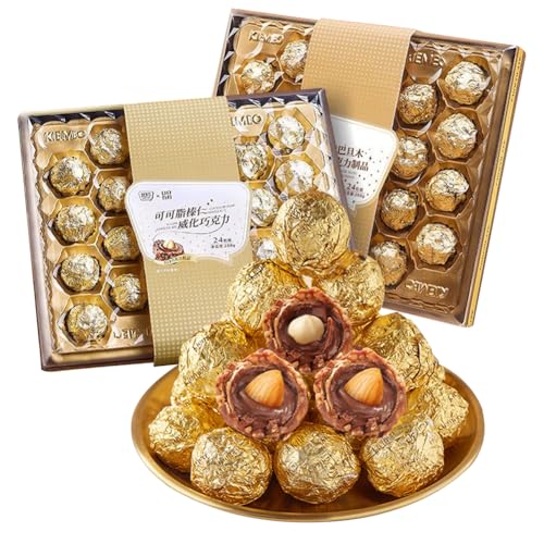 金沙球巴旦木巧克力 金沙球榛仁巧克力 288g/箱/24個入り ヘーゼルナッツウエハース金沙球チョコレート アーモンドウエハース金沙球チョコレート ヘーゼルナッツチョコレート バタン木チョコレート 金沙球アーモンドチョコレート ナッツチョコレート チョコレ