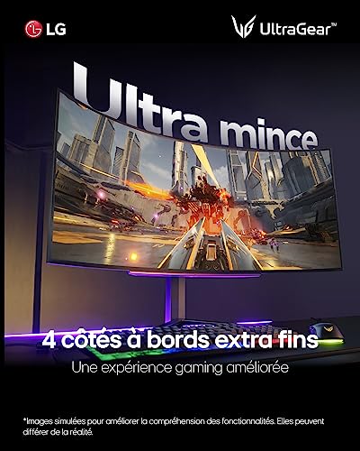 LG UltraGear 45GR95QE B Moniteur OLED jeux incurvé 45 44.5 visualisable 3440 x 1440 WQHD @ 240 Hz 200 cdm² HDR10 0.03 ms 2xHDMI DisplayPort - vue 7