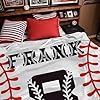 Pinkfulum Personalized Baseball Blankets with Name Numbers, Custom Baseball Team Game Throw Flannel Blankets Stuff Gifts for Boys Sports Lover Fans Kids Adult #2