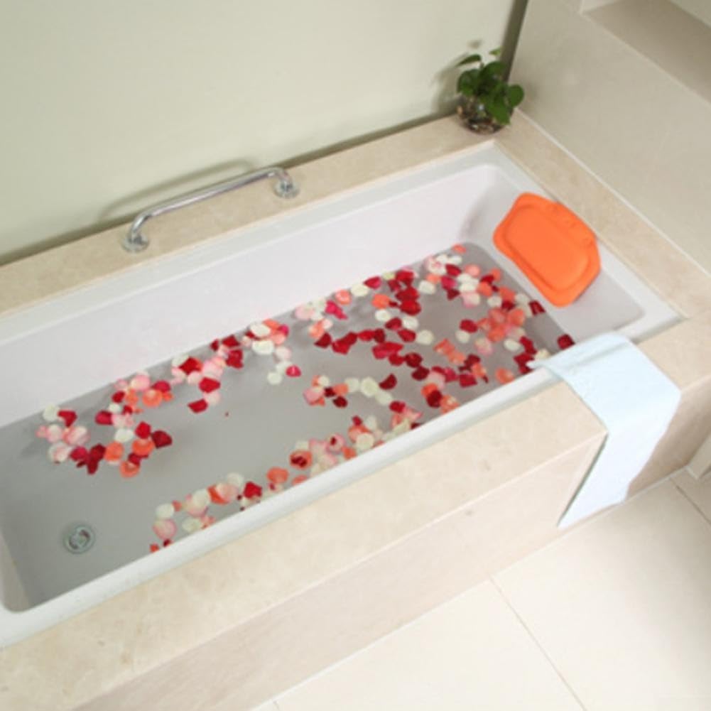 Bath Pillow with Strong Suction Cups - Waterproof for PVC Bathtub Headrest for Neck and Back Support, Quick-Drying(Orange)