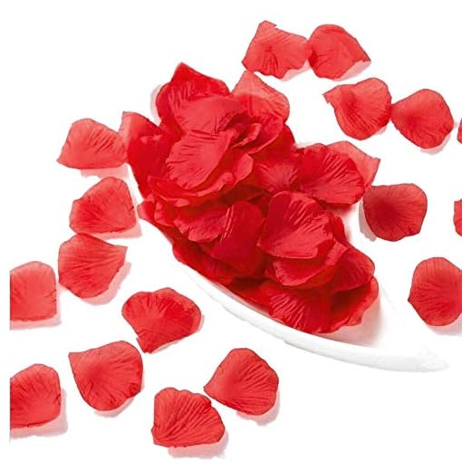 JZK® 1000 pcs rouge artificielle Soie pétales de rose Pour les arts artisanat , pour le mariage confettis , décoration Pour la Saint Valentin , de mariée Douche nuptiale ou  fiançailles , romantique  un événement  (rouge)