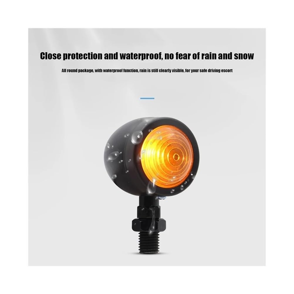 2 Intermitentes para Motocicleta con Lente ámbar IP66, Luces de señalización de 12 V. Accesorios para Motocicleta.