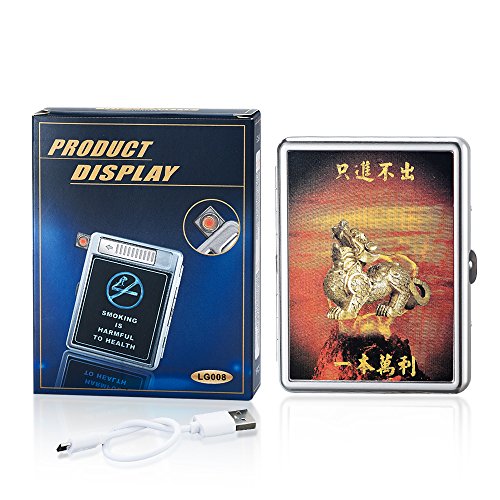 Estuche para cigarrillos con encendedor USB recargable miniatura 7
