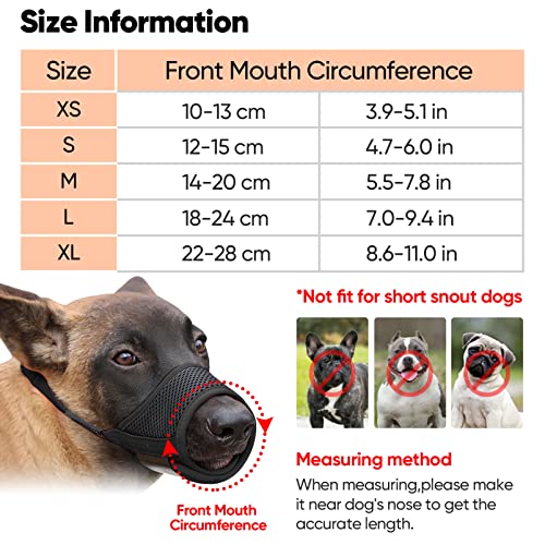 HEELE Maulkorb Für Hunde, Verstellbare Schlaufe, Atmungsaktiv, Sicherer, Schneller Sitz Für Kleine, Mittelgroße Hunde, Verhindert Das Beißen, Kauen Und Bellen (M, Schwarz)