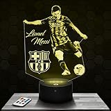 Nachttischlampe - Touch-Nachtlicht Lionel Messi Joueur de foot Sport 3D-LED-Lampe Illusion, Geschenkidee Weihnachten Geburtstag Junge und Mädchen Nachttischlampe Kinder- oder Erwachsenenzimmer