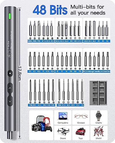 Kingsdun 62-in-1 Cordless Precision Electric Screwdriver, 48 Grey - Image 6