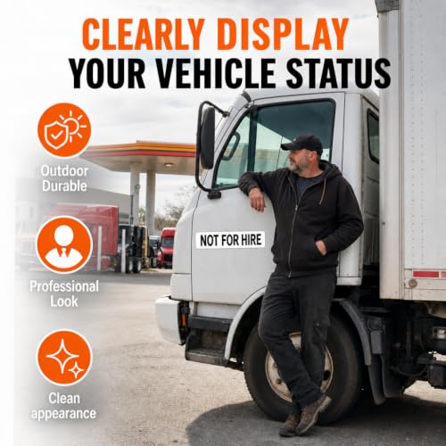 Image of Not For Hire Magnetic Signs, 3 inchx 11.8 inch Not For Hire Car Magnetic Sticker Signs for Vehicles, Display On Box Truck, Tractor Trailer, Company Vehicle, Personal Vehicle