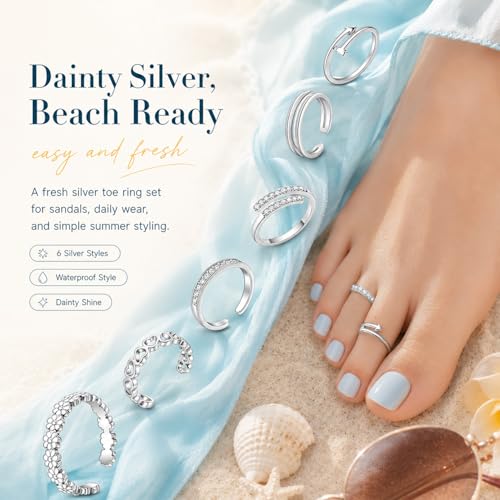 Image of QWALIT Toe Rings for Women Gold Toe Ring Gold Ankets for Women Silver Toe Ring Stainless Steel Waterproof Trendy Anklet no Tarnish