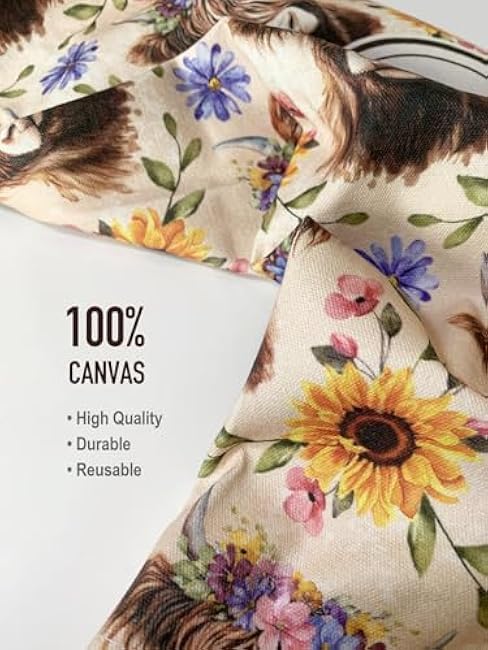 Hglian Plastic Bag Holder Retro Highland Cow and Flowers Grocery Bag Holder Storage Organizer Extra Large