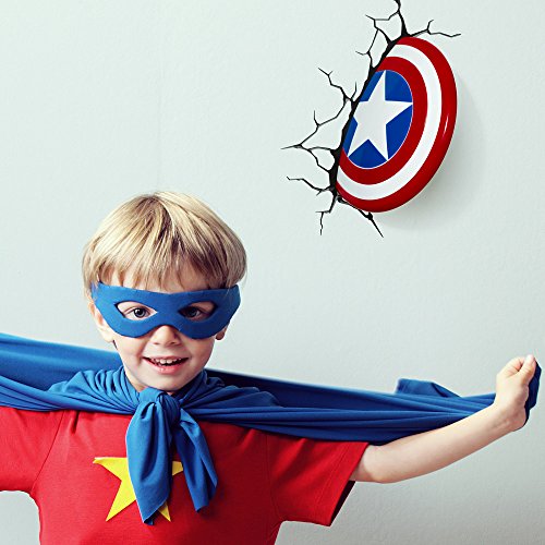3D Light FX - Lampada da Parete Decorativa a LED, a Forma di Scudo di Capitan America della Marvel - Image 6