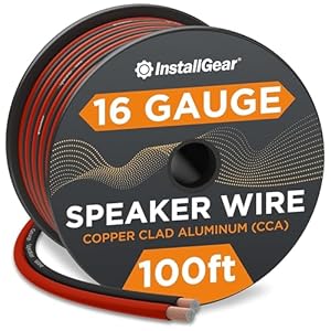 InstallGear 16 Gauge Wire AWG Speaker Wires – True Spec and Soft Touch Cable – 100 ft Red/Black – Car Stereos, Home Theater, Radio, Surround Sound – 16 Gauge Speaker Wire – Easy Installation