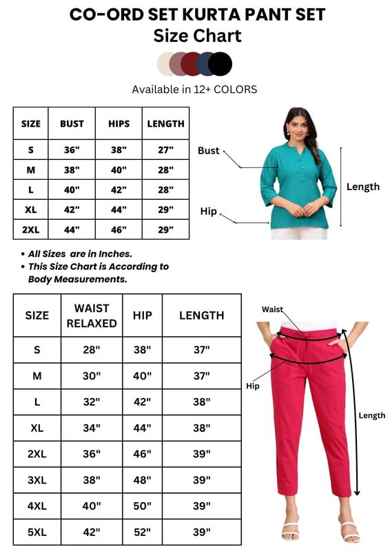 Image of Co Ord Set for Women Stylish Pure Cotton Airy Linen Lounge Wear Kurta Coord Set for Women | Regular Fit Solid Summer Kurti Set Casual, Travel, Office Formal Wear