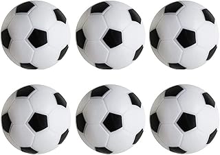 Dzxin Pelotas Futbolin, 6 Piezas Pelotas de futbolín de 32 mm, Pequeñas Blanco y Negro Pelota Clásica para Juegos de Futbolín