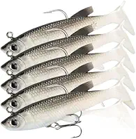 Kit 5 Iscas Artificiais Soft Bait – Tucunaré, Traíra e Corvina com Anzol Embutido