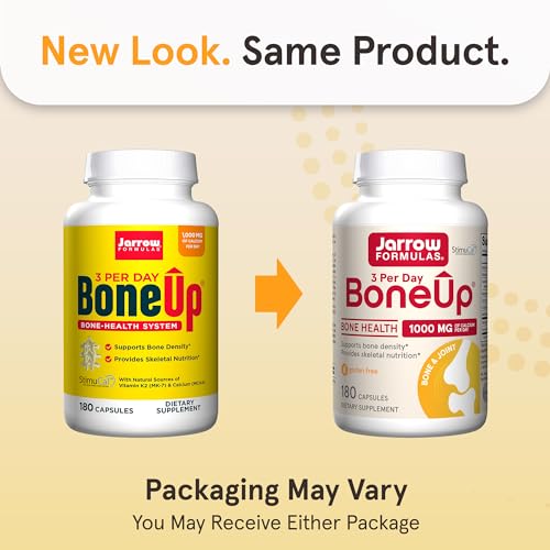 Jarrow Formulas BoneUp Three Per Day for Bone Density and Skeletal Nutrition, Includes Vitamin D3, K2 (as MK-7) and Calcium, 180 Capsules, 60 Day Supply - Image 3