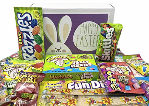 Retro Candy Yum Easter Candy Gift Basket Box Variety Assortment Care Package For Boys Girls W/Sour Candies #TOP10