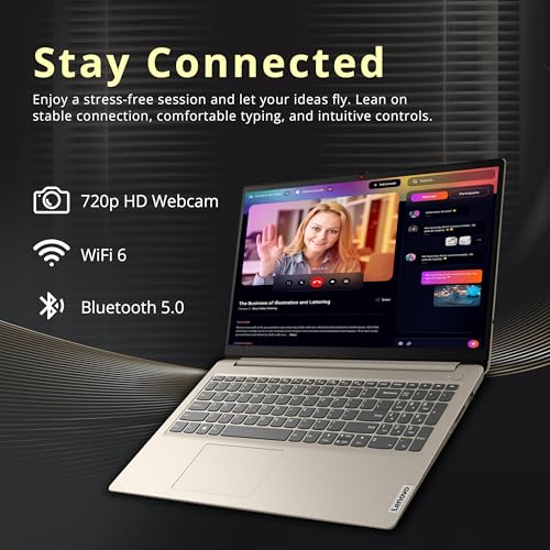 Image of Lenovo IdeaPad 1 15.6 inch HD Laptop, Intel Celeron N4500, 12GB RAM, 512GB SSD+128GB eMMC, Intel UHD Graphics, Copilot, Number Pad, Webcam, 1 Year Office 365, Windows 11, Sand, 160GB Docking Station Set
