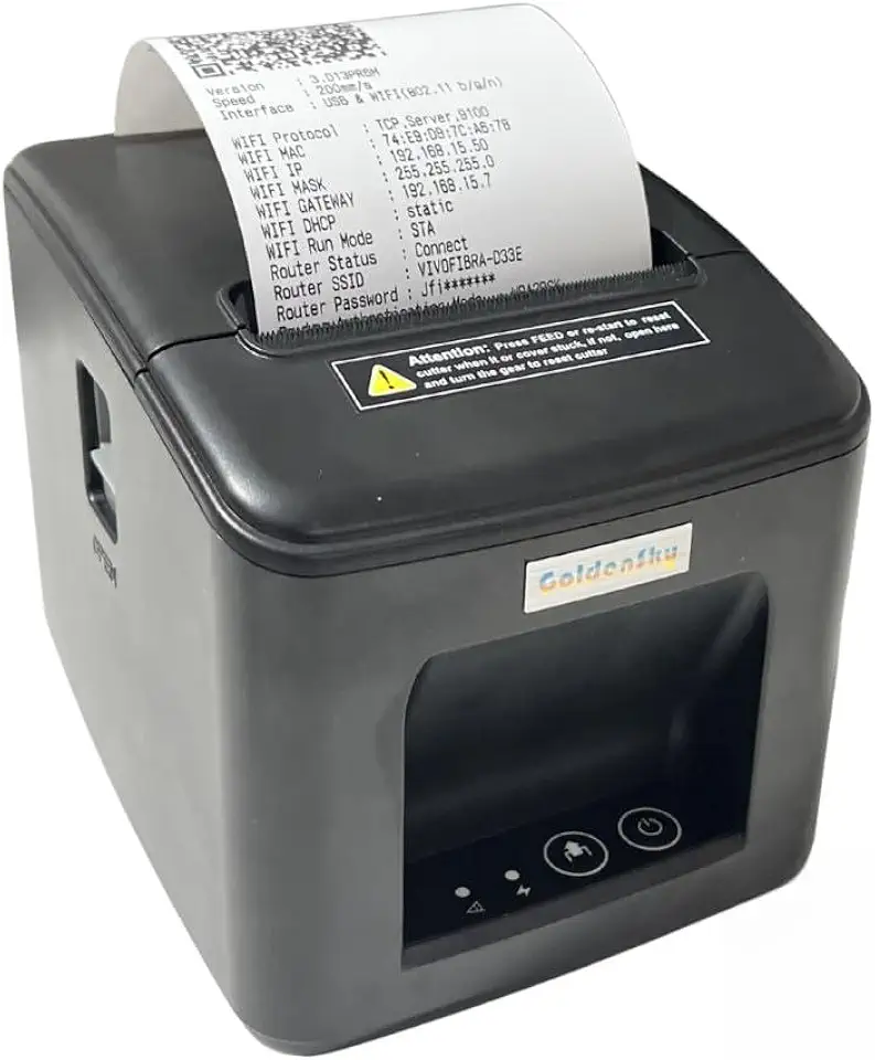 Impressora Térmica com Wifi 80mm Usb Com Guilhotina Automatica Conexao sem rede para Cupom Pedido