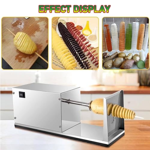 Máquina eléctrica para cortar papas en espiral acero inoxidable miniatura 3