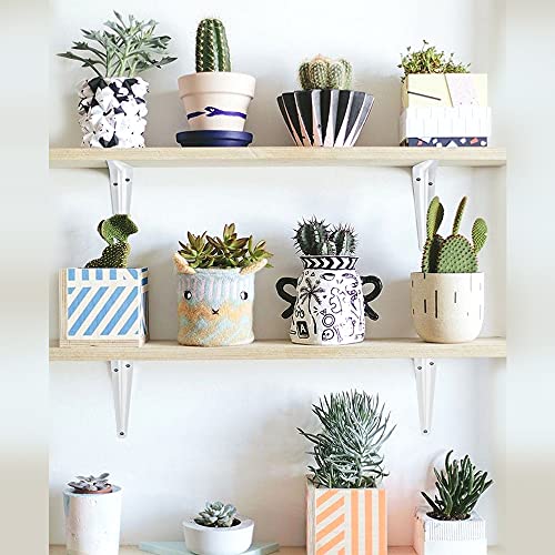 20 Pack Shelf Brackets 12 Inches White, Heavy Duty Steel Metal L Brackets For Shelves, J Brackets Wall Angel Corner Brace For Wood Board #TOP4