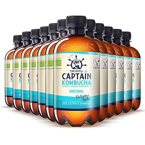 Captain Kombucha - BIO Kombucha Tee, Keine Konservanten, Unpasteurisiert, Roh und Vegan - 12 x 400ml (Original) Cover