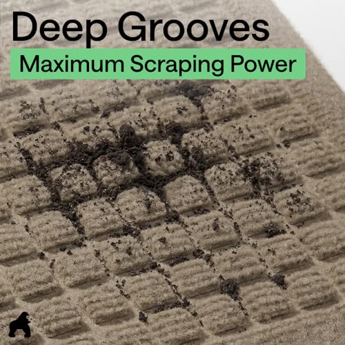 Image of GORILLA GRIP Ultra Absorbent Front Door Mat Outside Entrance, Traps Dirt and Moisture, HydroABSORB Indoor Outdoor Doormat Holds Up to 1.7 Cups Water, Stain and Fade Resistant Welcome Mat, 29x17 Beige