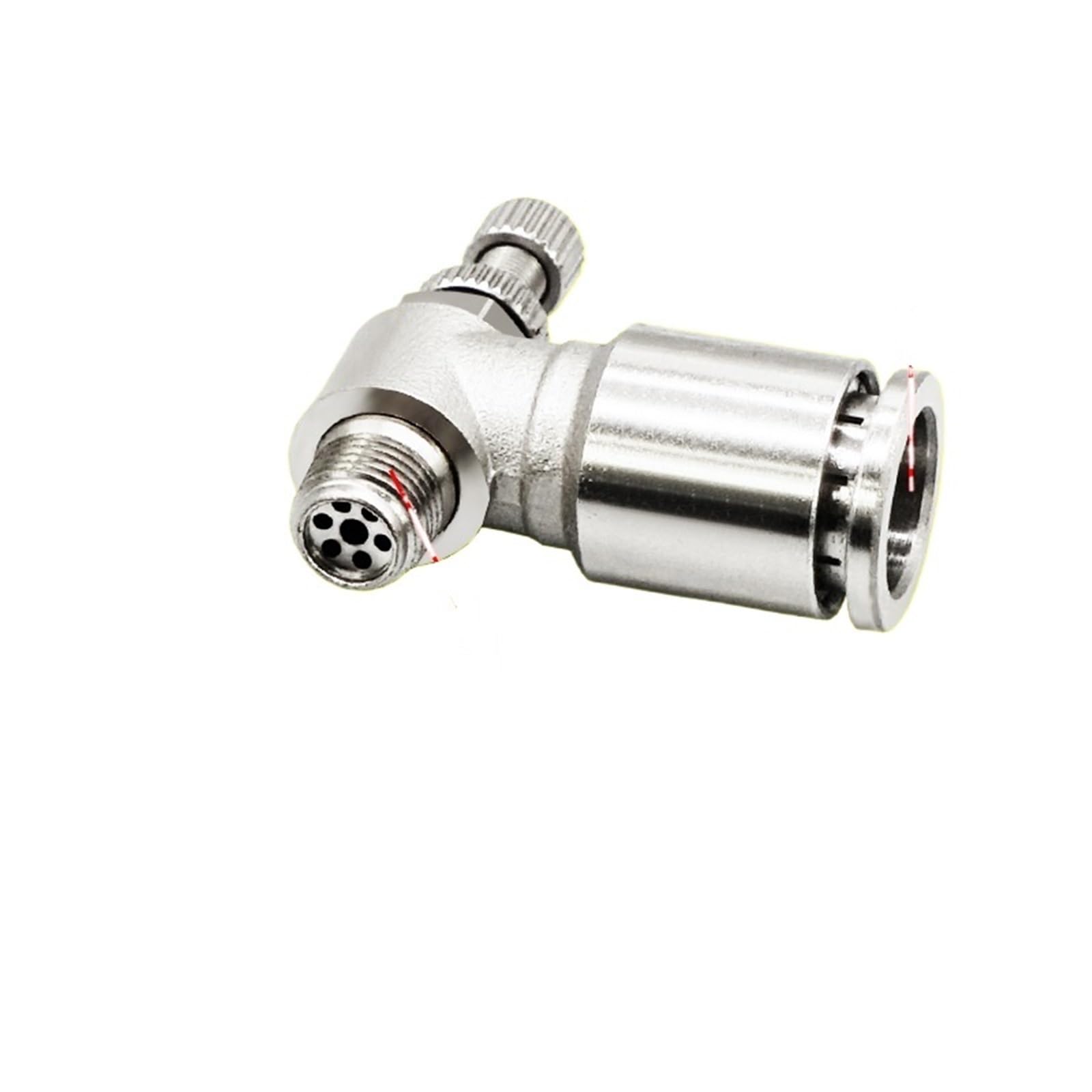 IEUMJNAT 1PCS SL4/6/8/10/12mm All Copper Nickel-Plated Quick Plug Trachea Pneumatic Cylinder Speed Valve Throttle External Thread(SL12-01)